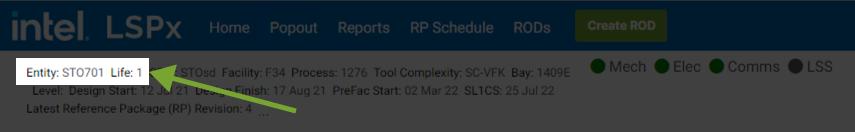Entity Code-Life on Tool Details Page