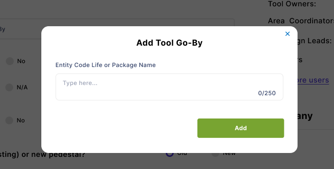 No Tools Found on Tool Go-By