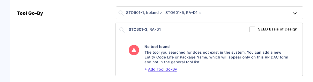 No Tools Found on Tool Go-By